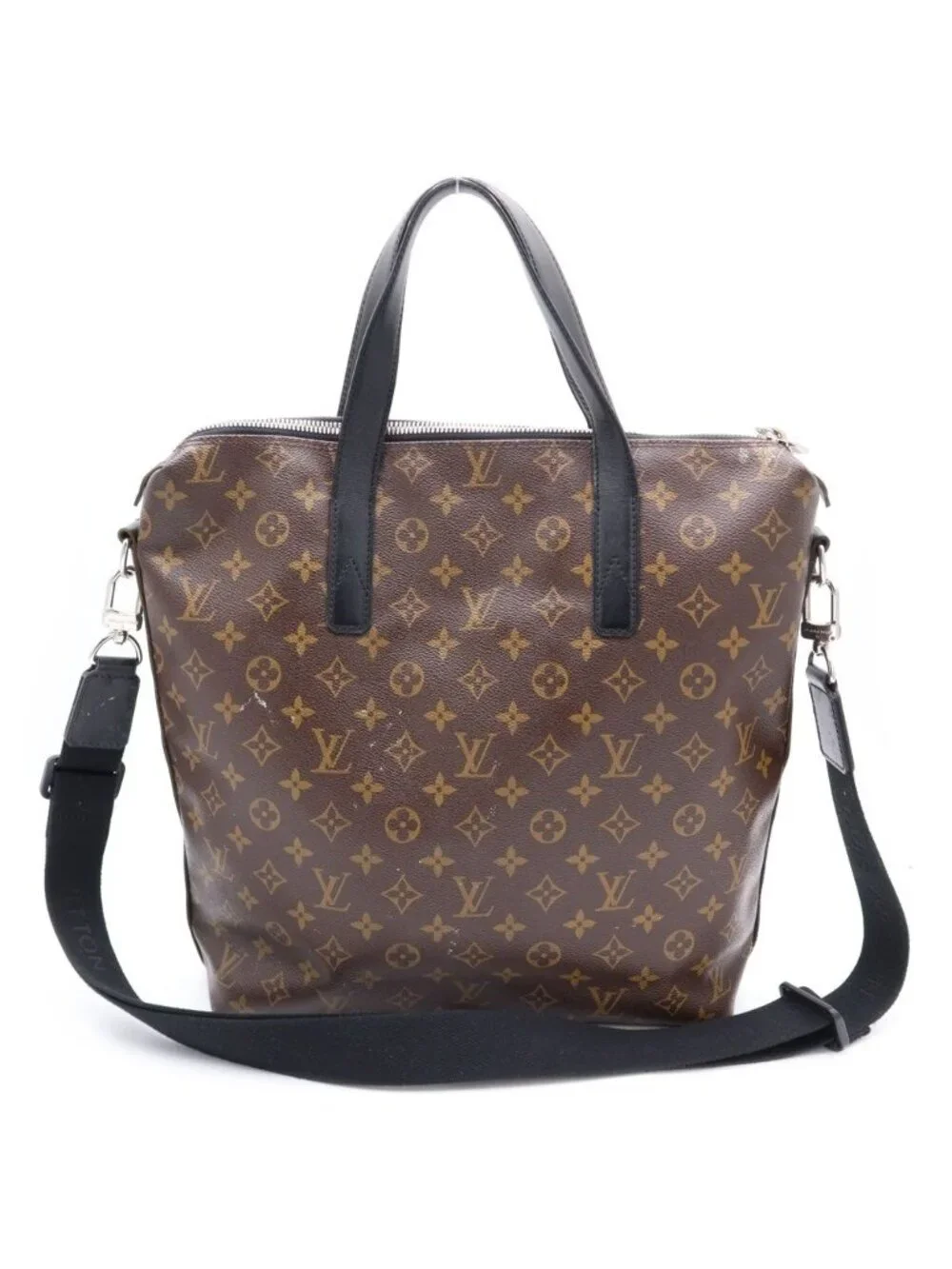 Louis Vuitton Monogram Macassar Davis Leather 2-Way Tote Shoulder Bag Brown
